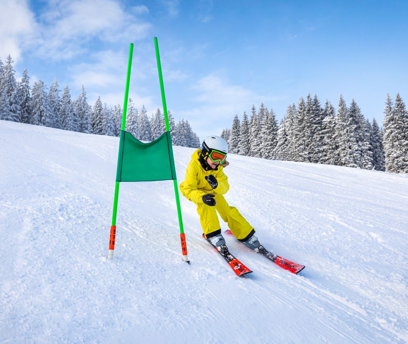 Kind hat Riesenspaß auf der Zeitmessstrecke im Skigebiet Filzmoos © Christian Fischbacher/TVB Filzmoos